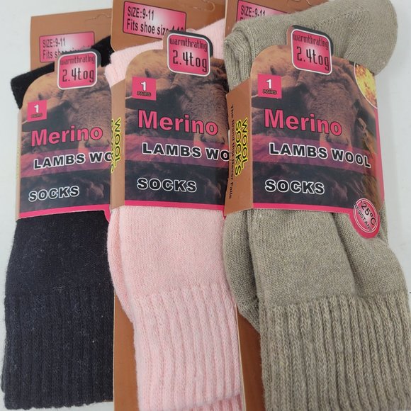 iBerryNY Accessories - NEW Women Merino Lamb Wool Socks, Thick Warm Winter Crew Socks 3 Pairs